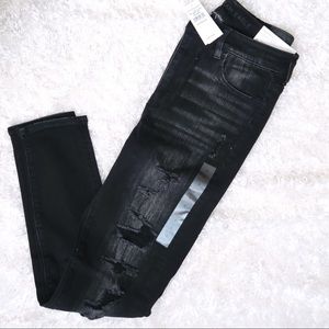 American Eagle black distressed skinny jeans